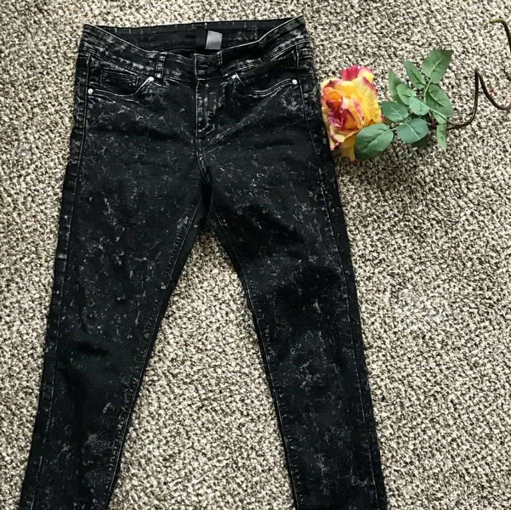 H&M Acid Wash Black Skinny Jean